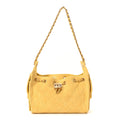 Suede Quilted Mini Chanel 25 Handbag Yellow