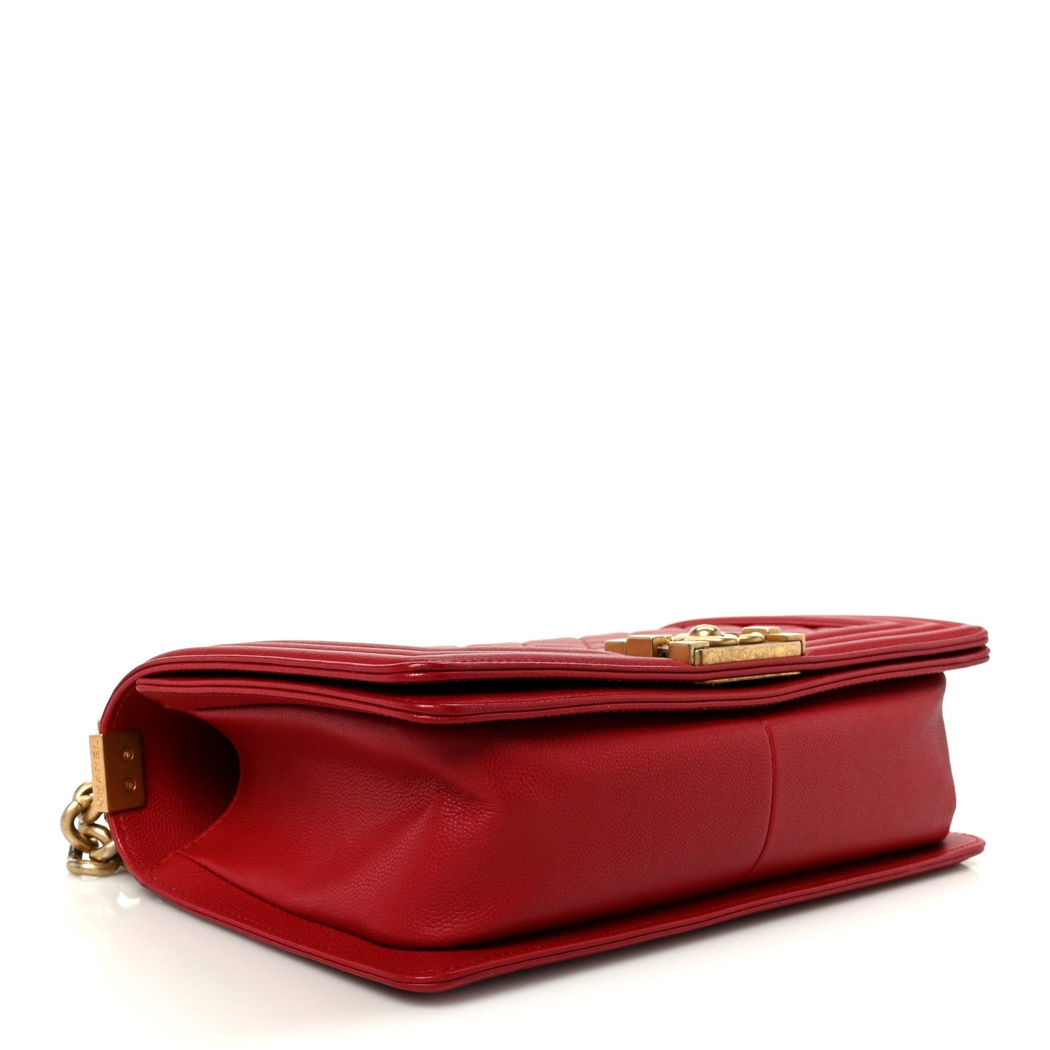 Caviar Quilted Medium Boy Flap Red