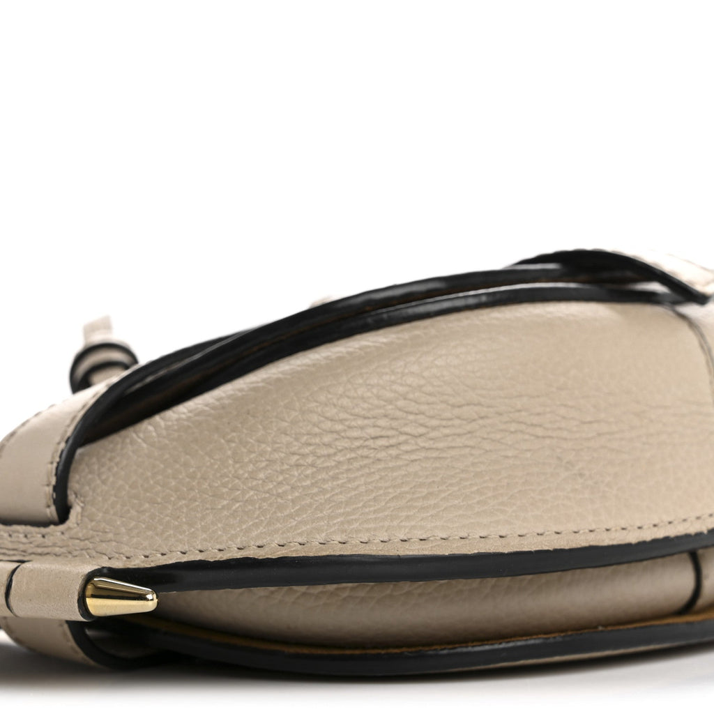 Grained Calfskin Mini Gate Crossbody Bag Light Oat