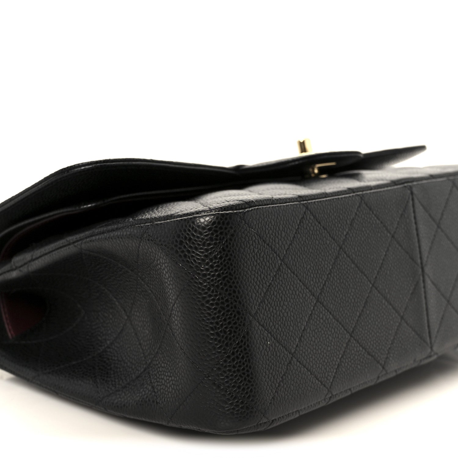 Caviar Quilted Jumbo Double Flap Black