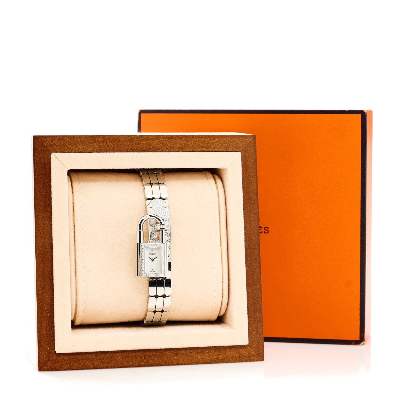 Stainless Steel Diamond Pave 16mm Kelly Quartz Watch