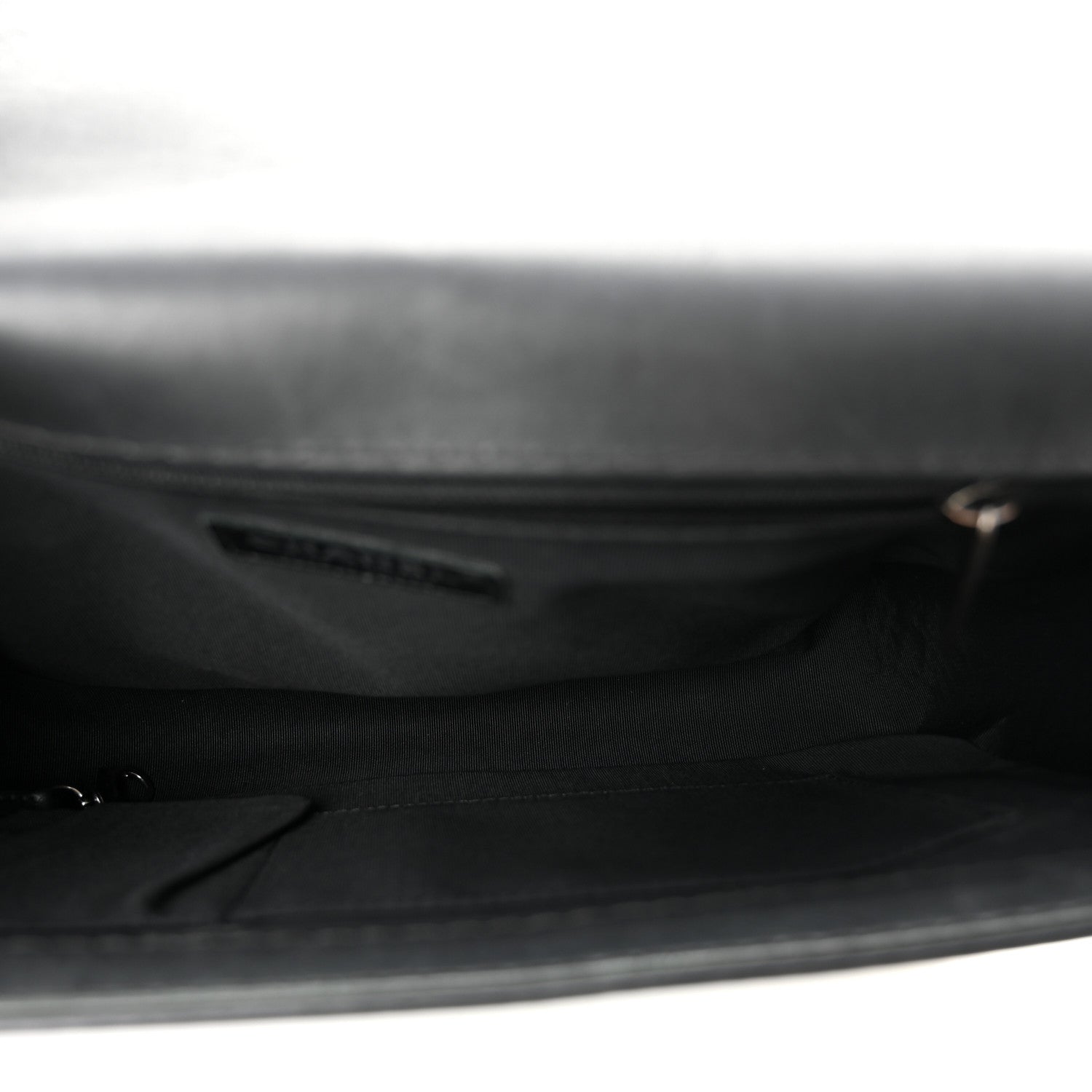 Calfskin Double Stitch Large Boy Flap Black