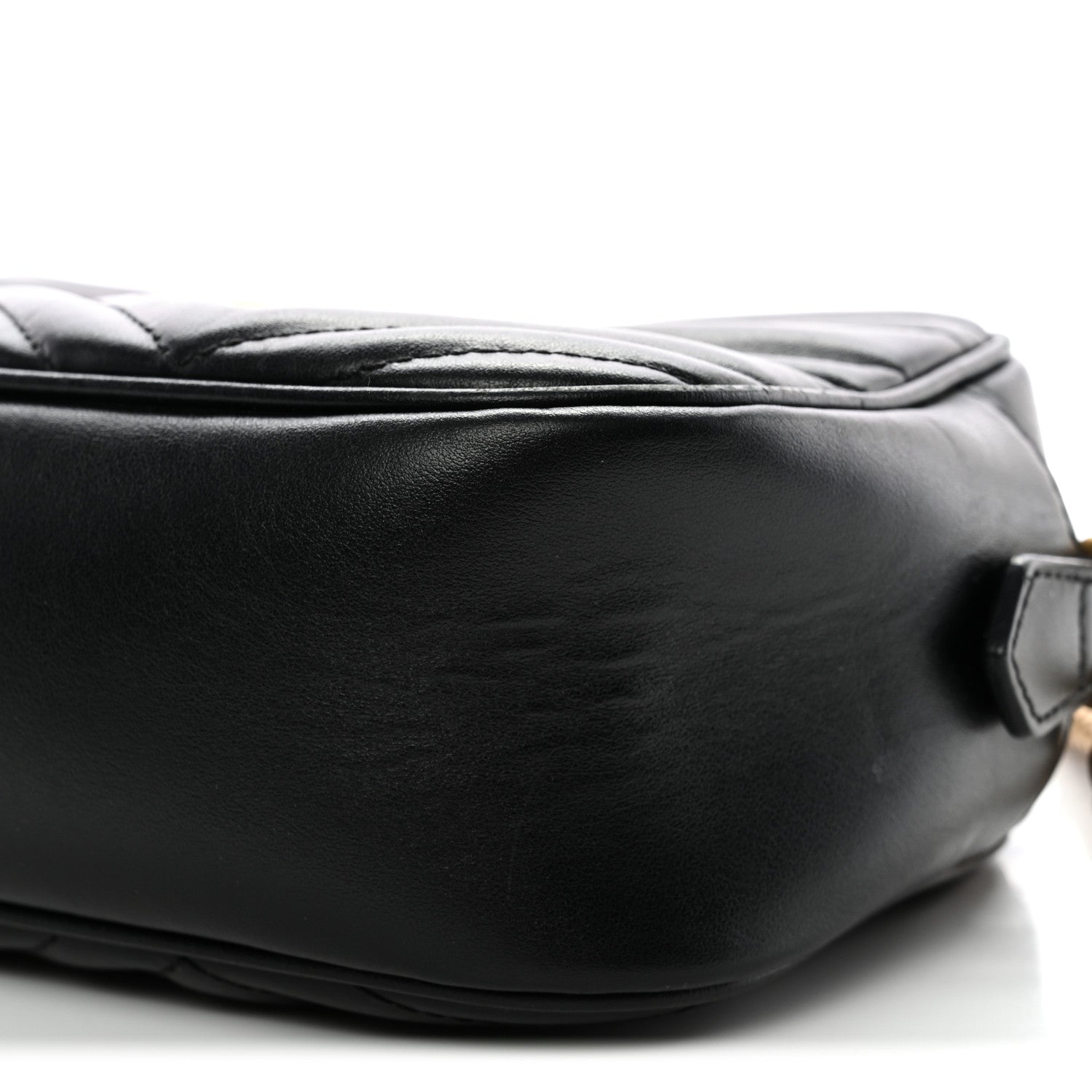 Calfskin Matelasse Small GG Marmont Chain Shoulder Bag Black