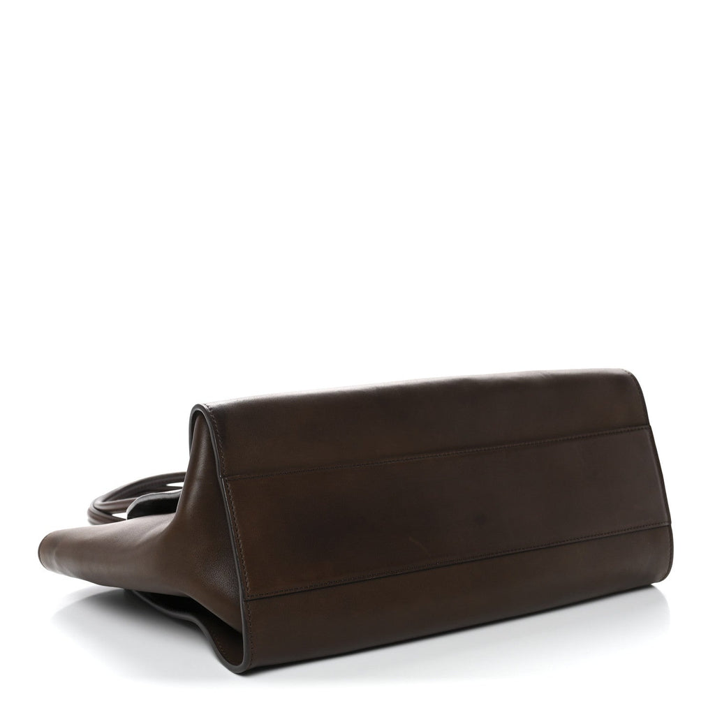 Polished Saddle Calfskin Marlo 14 Dark Brown