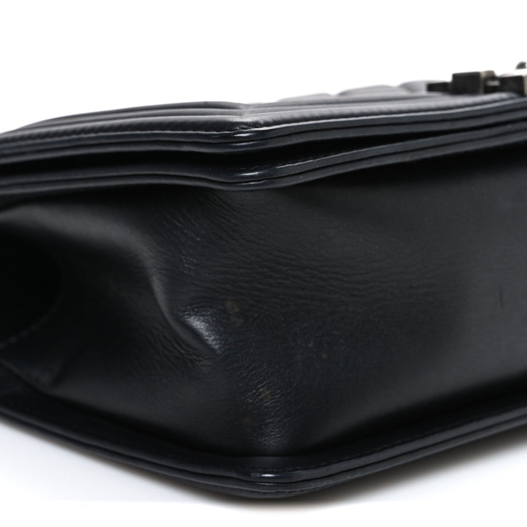 Lambskin Quilted Medium Boy Flap Black