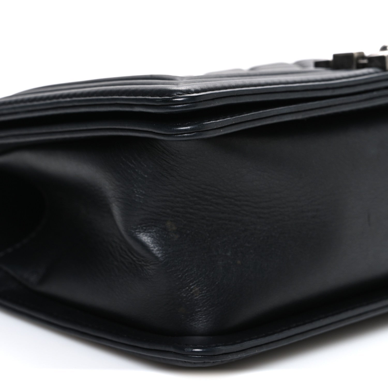 Lambskin Quilted Medium Boy Flap Black