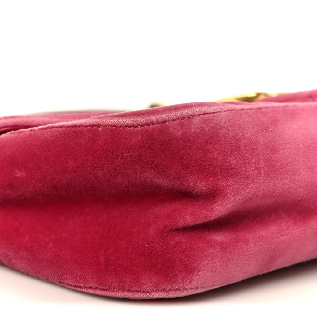 Velvet Matelasse Small GG Marmont Shoulder Bag Light Raspberry Rose
