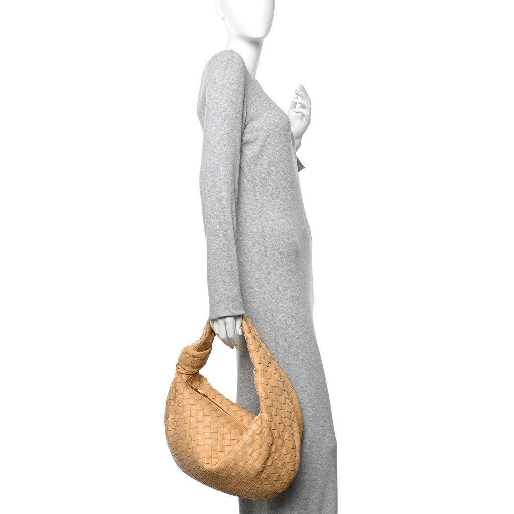 Nappa Intrecciato Small Jodie Hobo Almond
