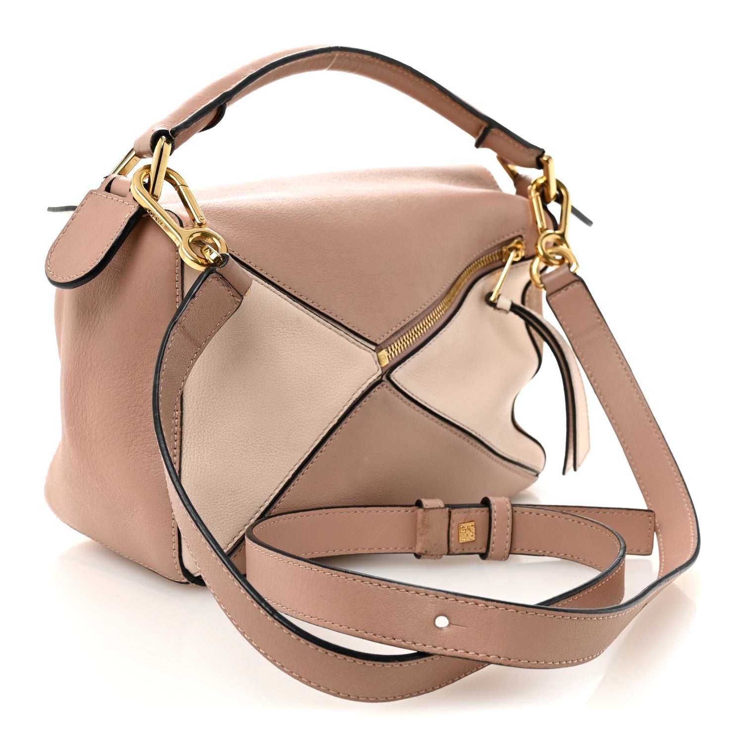 Calfskin Suede Small Puzzle Bag Blush