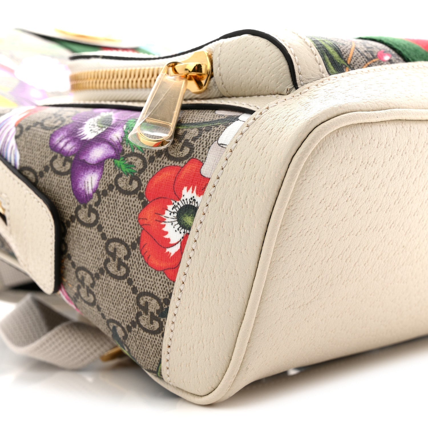 GG Supreme Monogram Flora Web Small Ophidia Day Backpack White