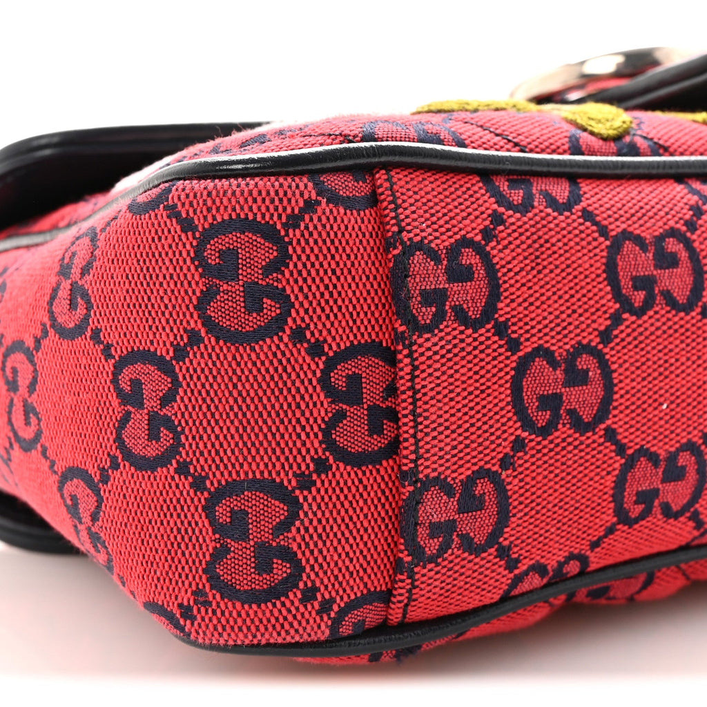 Monogram Multicolor Matelasse Diagonal Floral Embroidered Super Mini GG Marmont Shoulder Bag Red Blue Multicolor