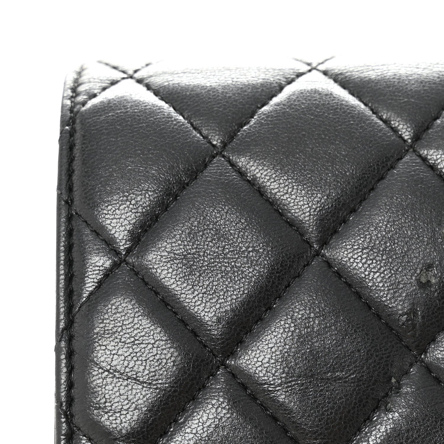 Lambskin Quilted Wallet On Chain WOC Black