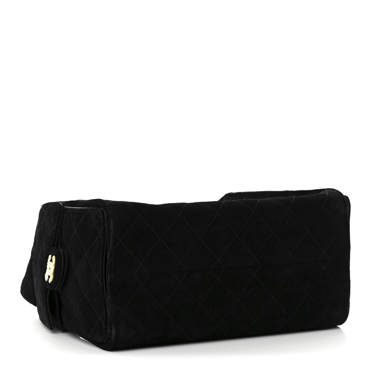 Suede Quilted Small Chanel 25 Handbag Black