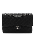 Caviar Quilted Jumbo Double Flap Black