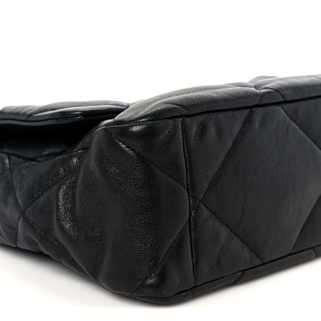 Goatskin Quilted Large Chanel 19 Flap Black