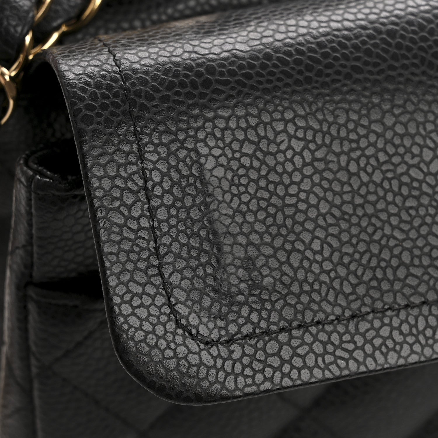 Caviar Quilted Small Double Flap Black