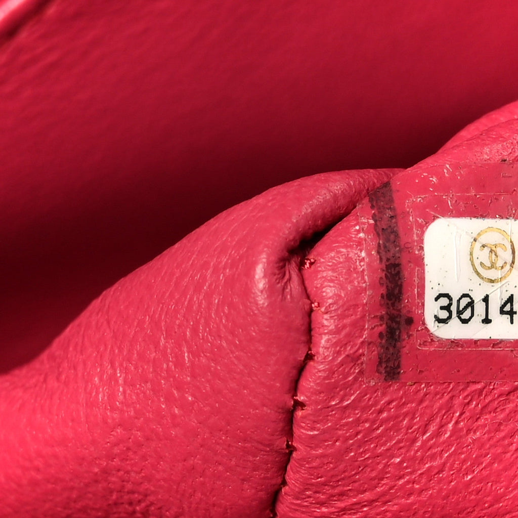 Caviar Quilted Small Double Flap Dark Pink