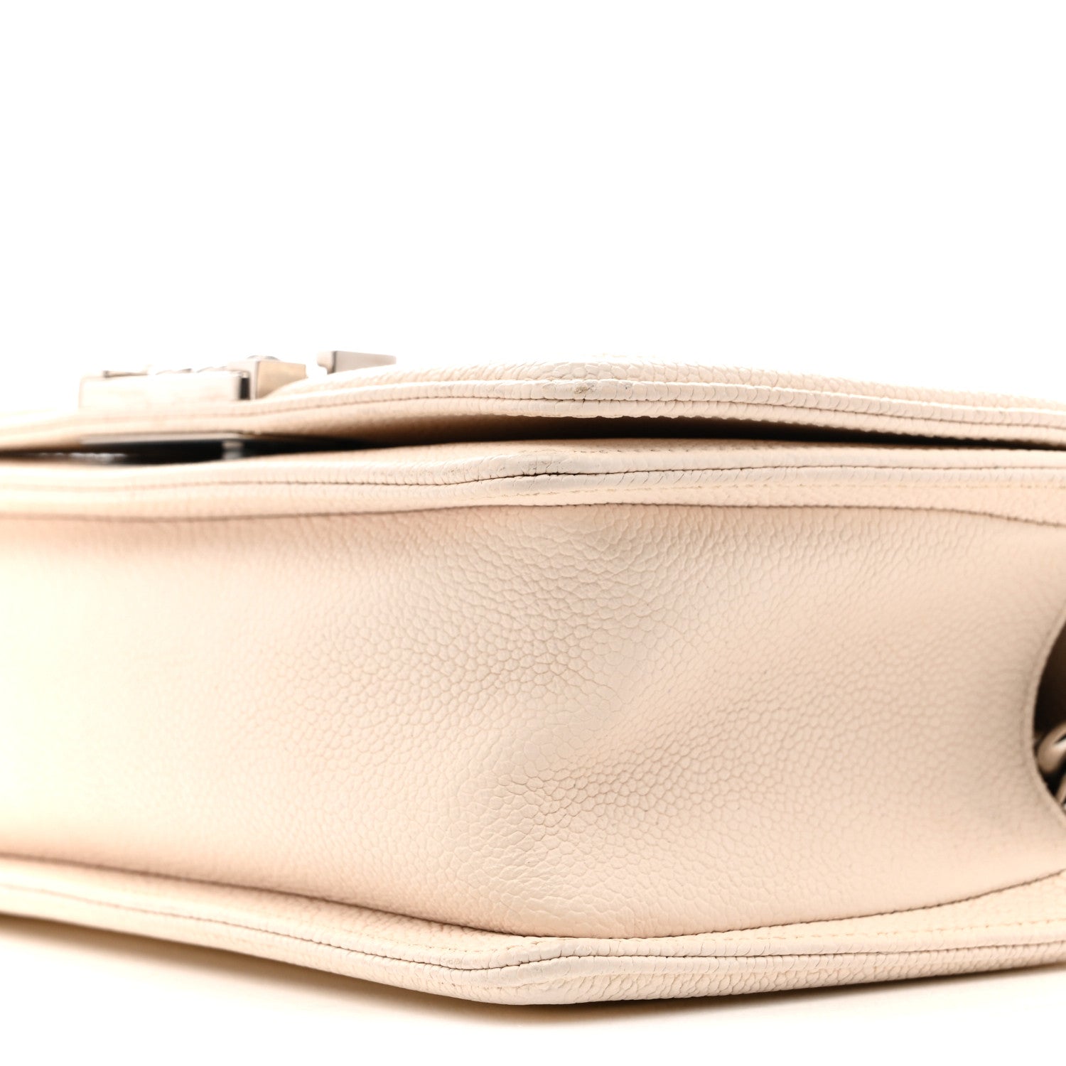 Caviar Quilted Small Boy Flap White