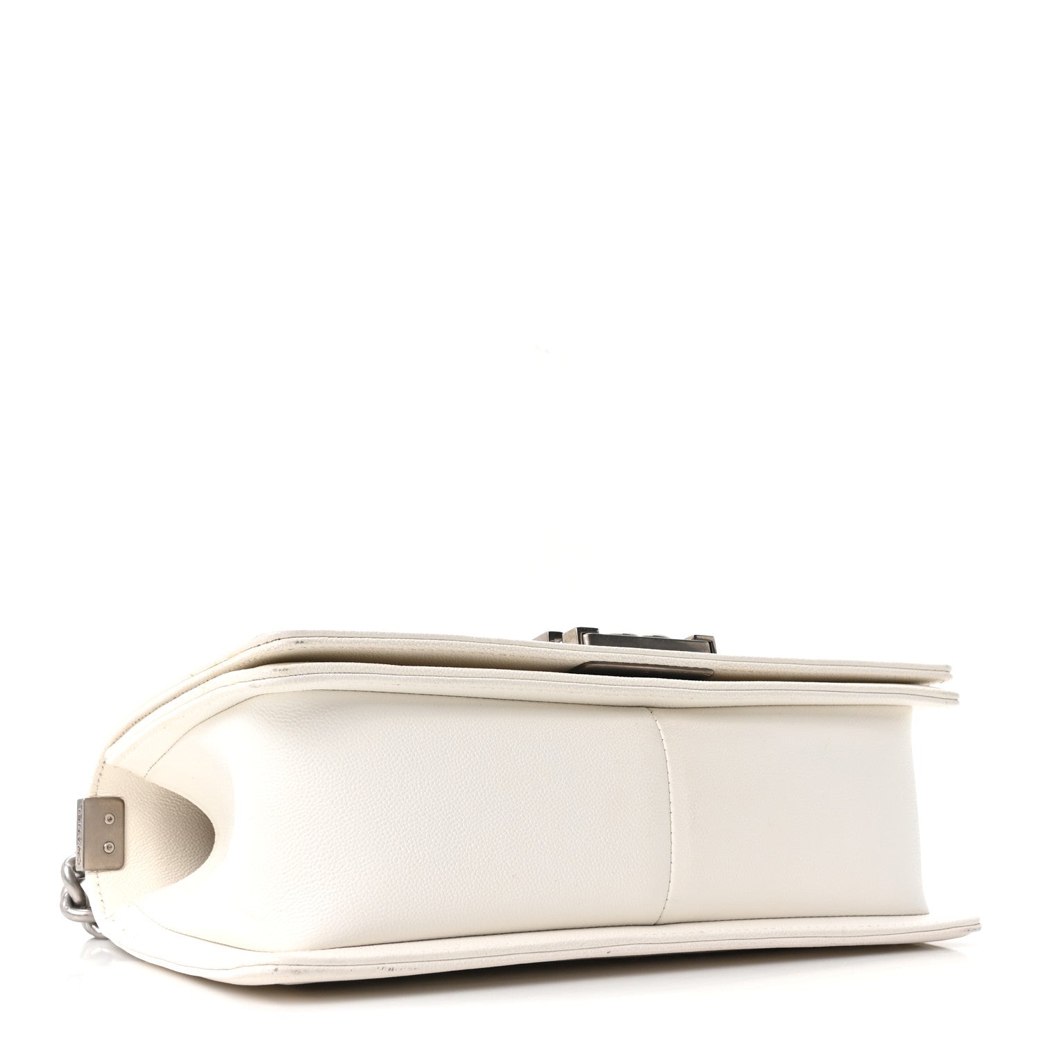 Caviar Quilted Medium Boy Flap White