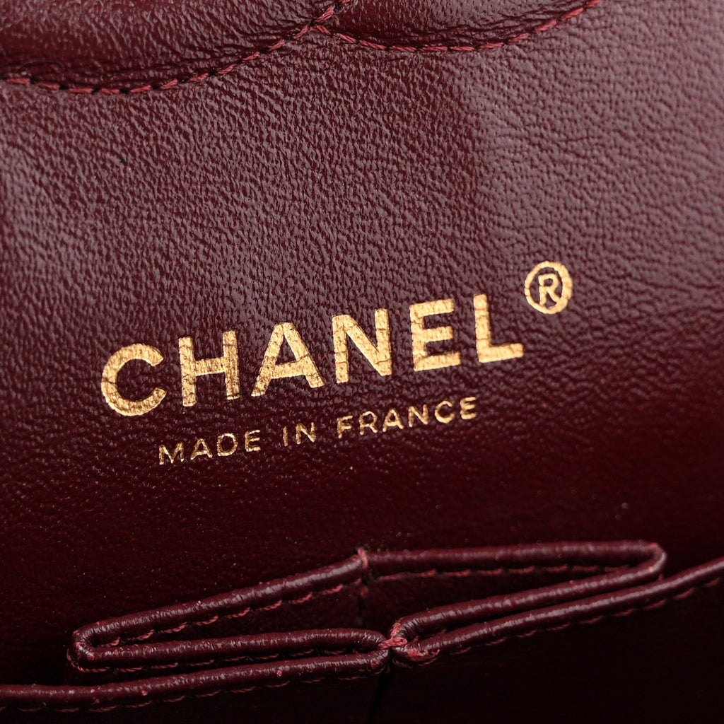 Lambskin Quilted Medium Double Flap Black