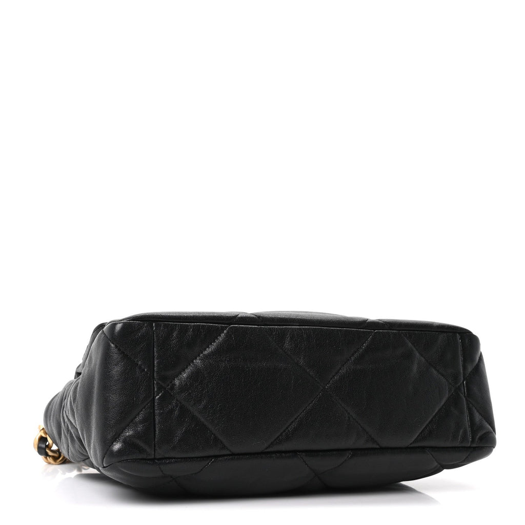 Goatskin Quilted Large Chanel 19 Flap Black
