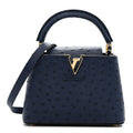 Ostrich Capucines Mini Indigo