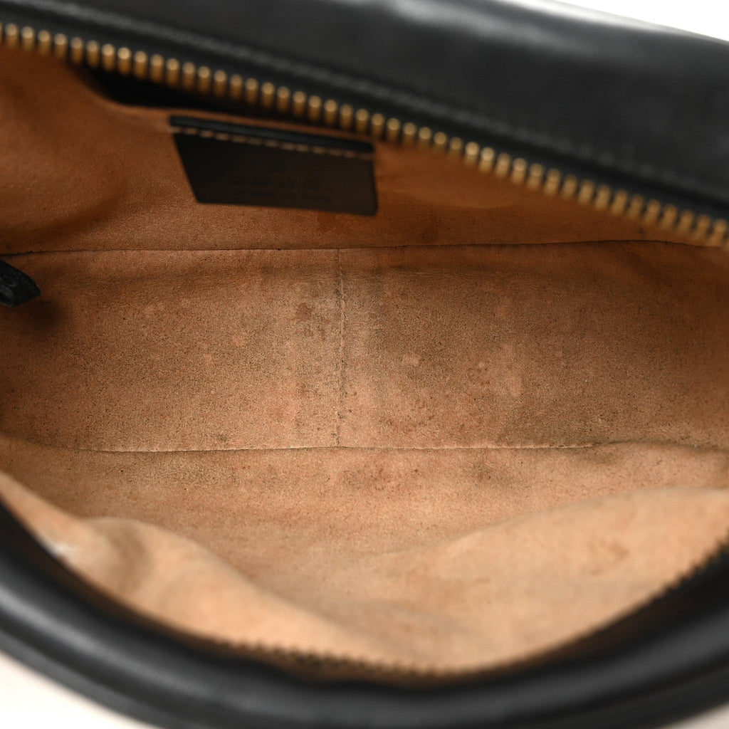 Calfskin Matelasse Mini GG Marmont Chain Shoulder Bag Black