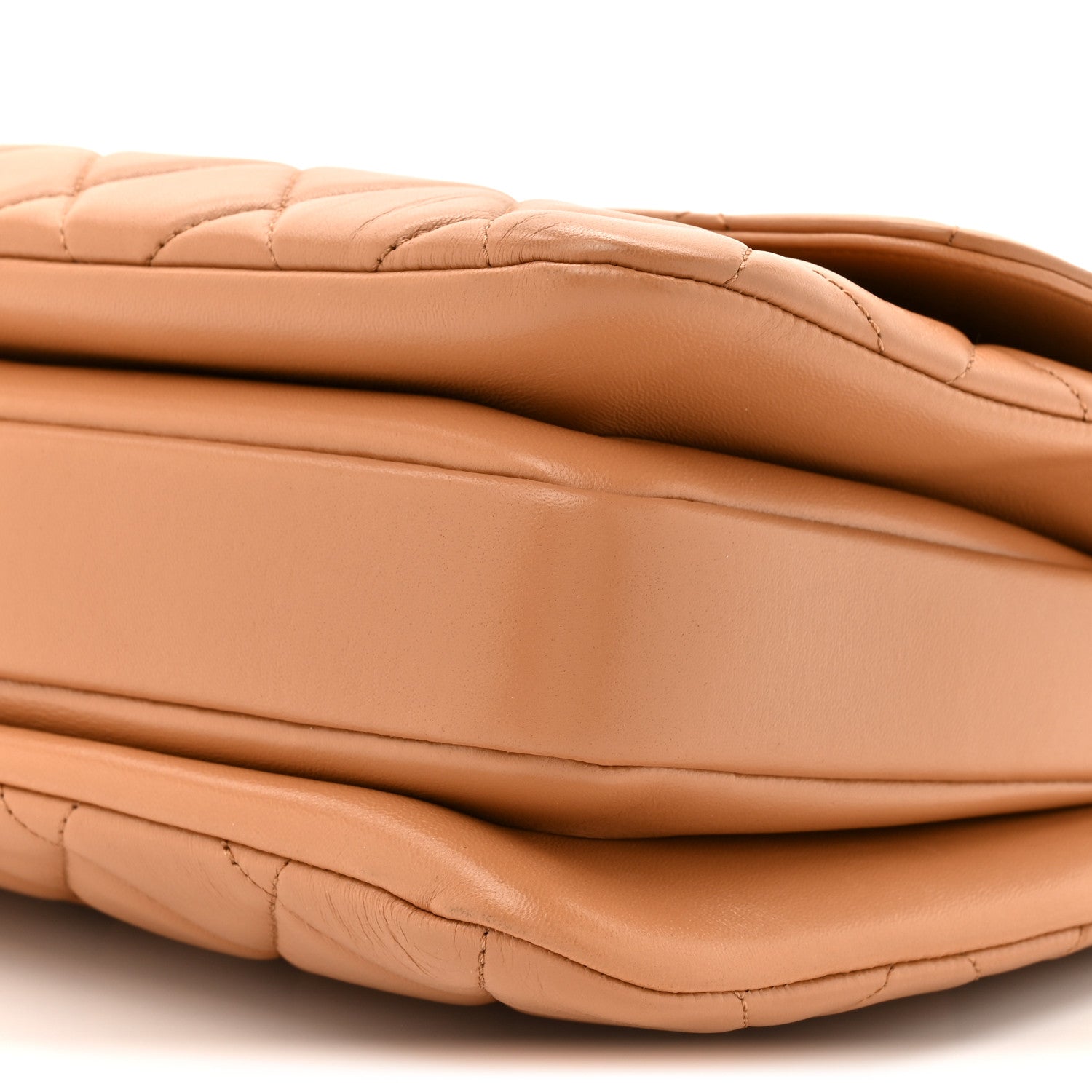 Lambskin Quilted Medium Trendy CC Flap Dual Handle Bag Camel