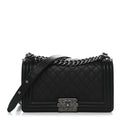 Caviar Quilted Medium Boy Flap Black