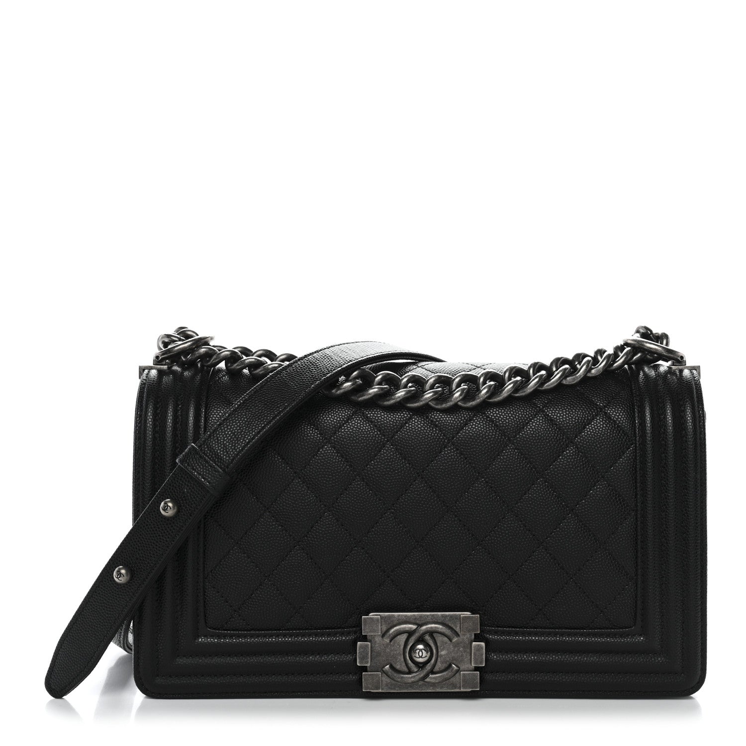 Caviar Quilted Medium Boy Flap Black