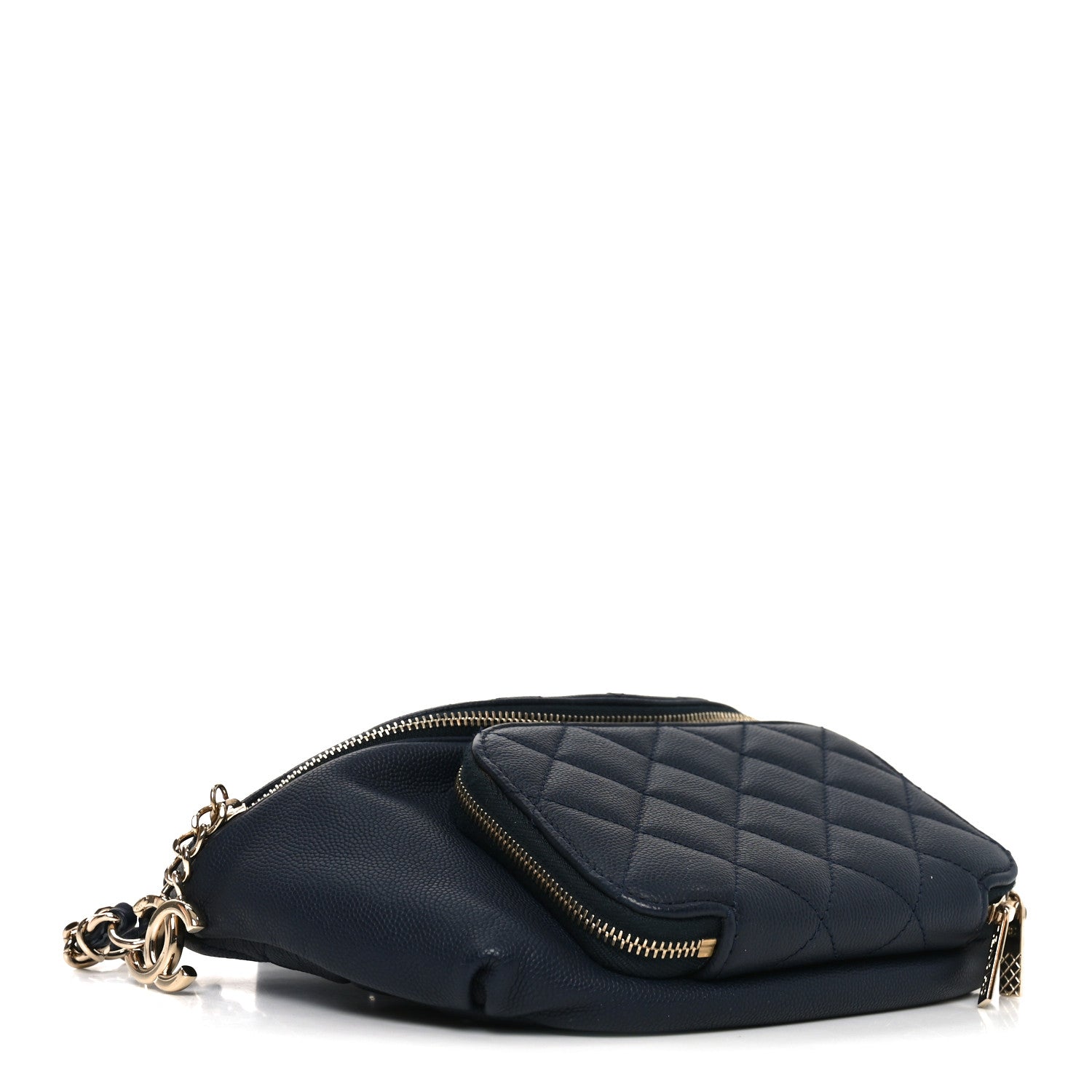 Caviar Quilted Business Affinity Waist Belt Bag Navy