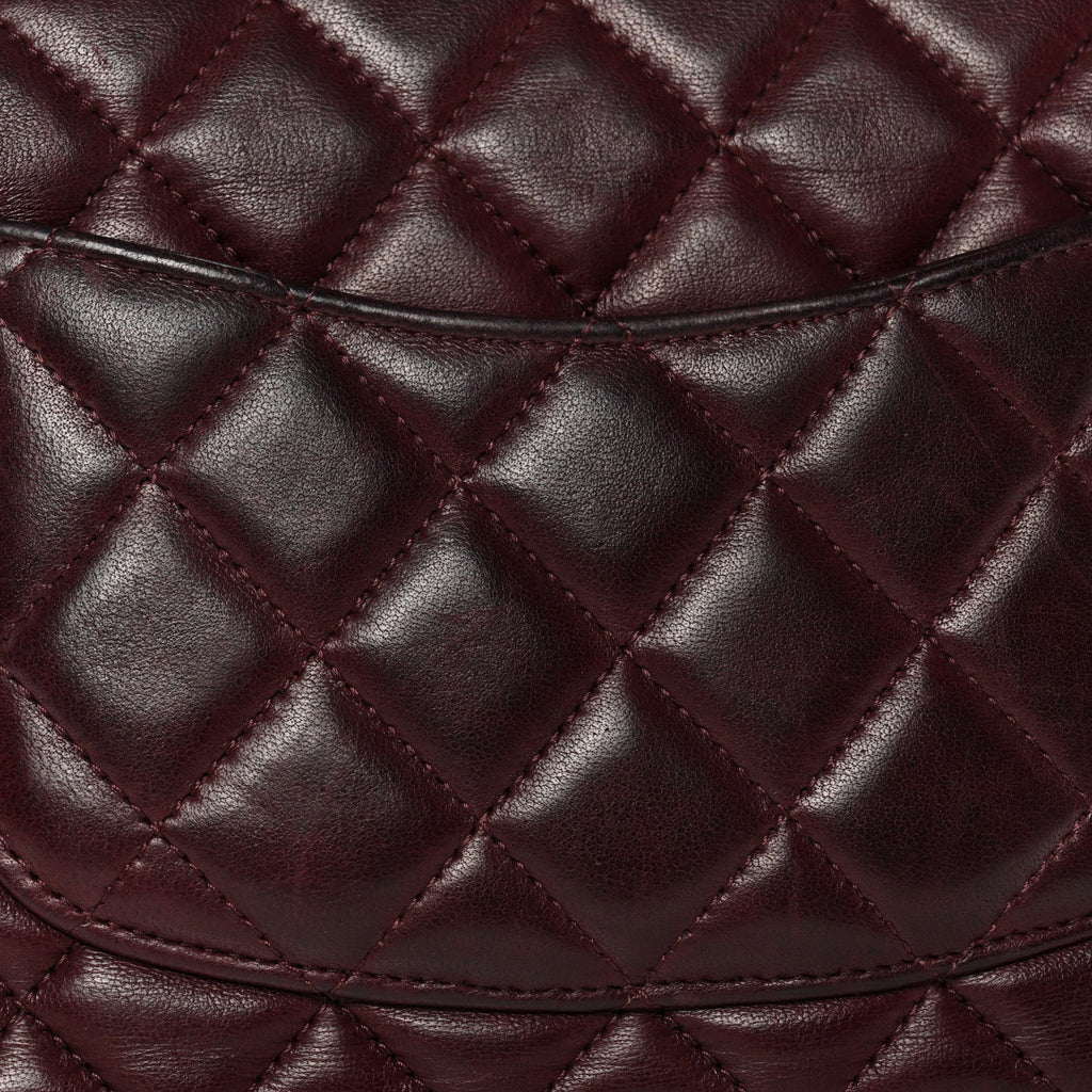 Lambskin Quilted Mini Rectangular Flap Burgundy