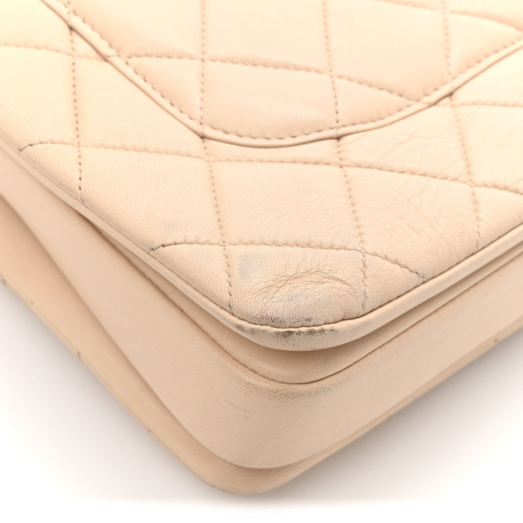Lambskin Quilted Small Trendy CC Dual Handle Flap Bag Beige