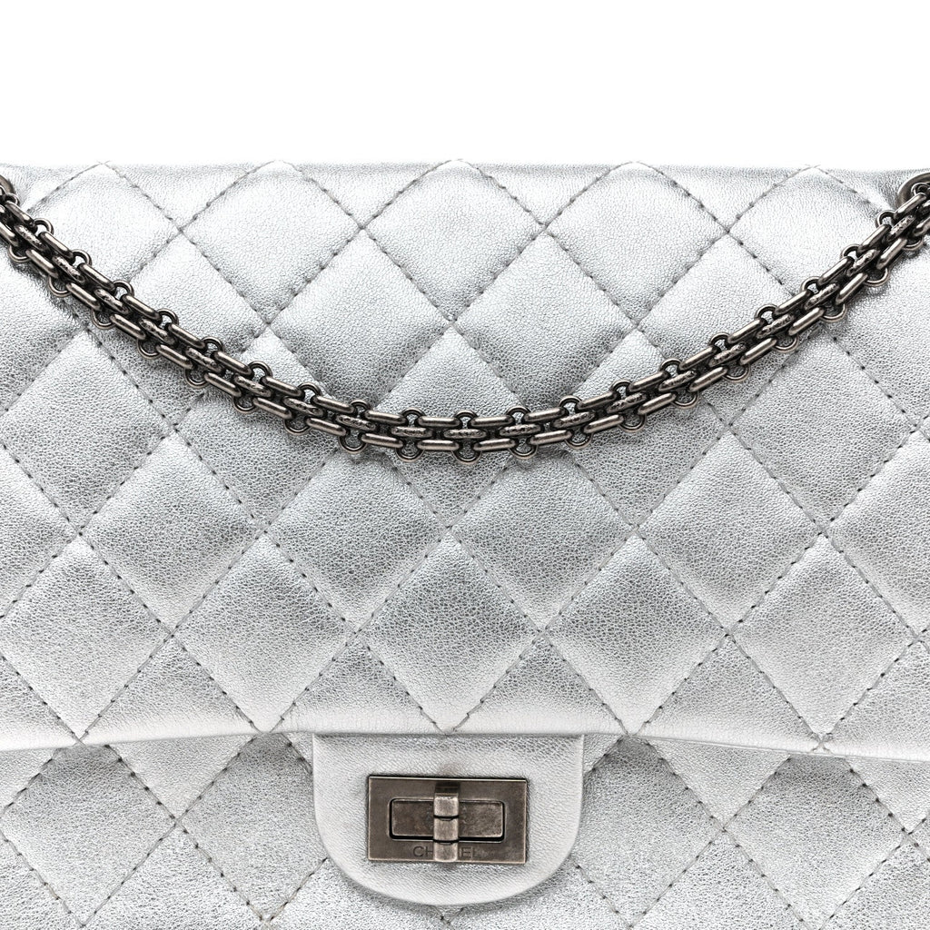 Metallic Lambskin Quilted 2.55 Reissue 226 Flap Silver