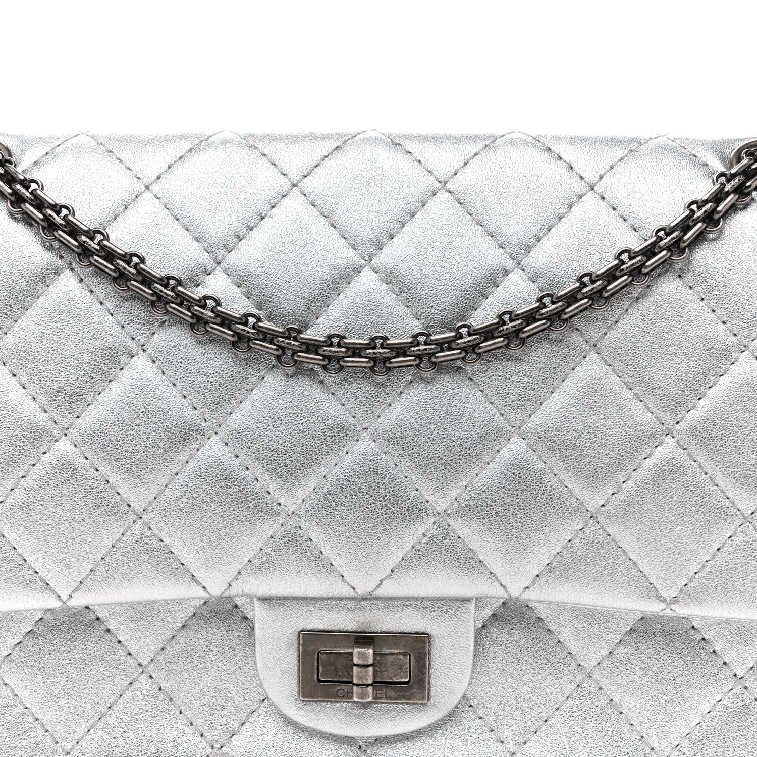 Metallic Lambskin Quilted 2.55 Reissue 226 Flap Silver