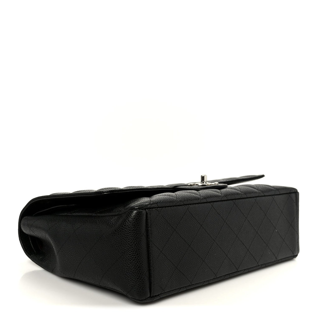 Caviar Quilted Maxi Double Flap Black