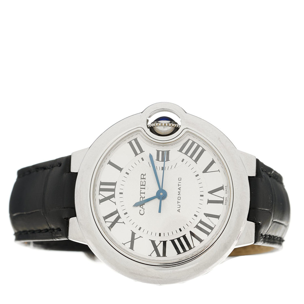 Stainless Steel Alligator 33mm Ballon Bleu De Cartier Automatic Watch