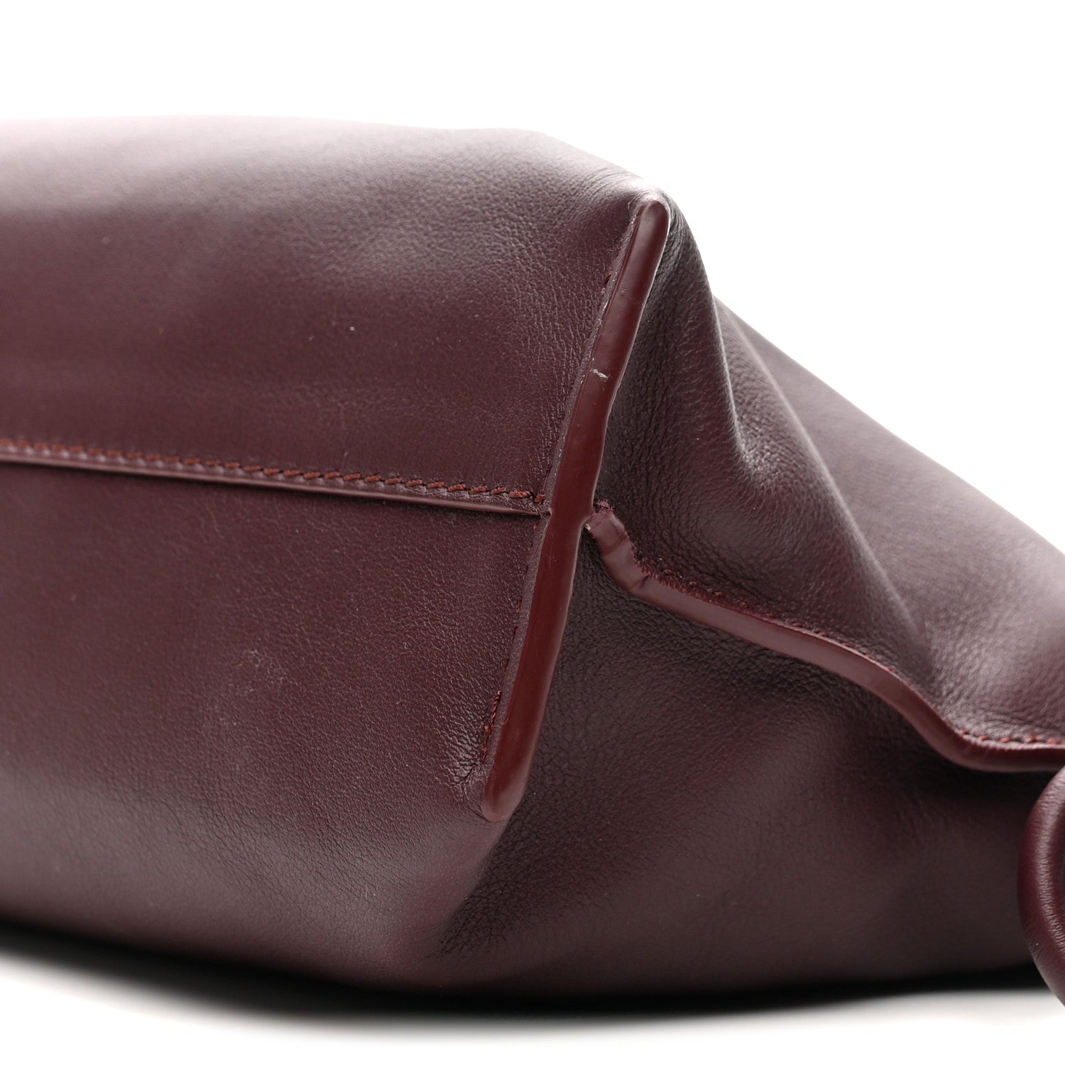 Calfskin Mini Flamenco Knot Clutch Dark Burgundy