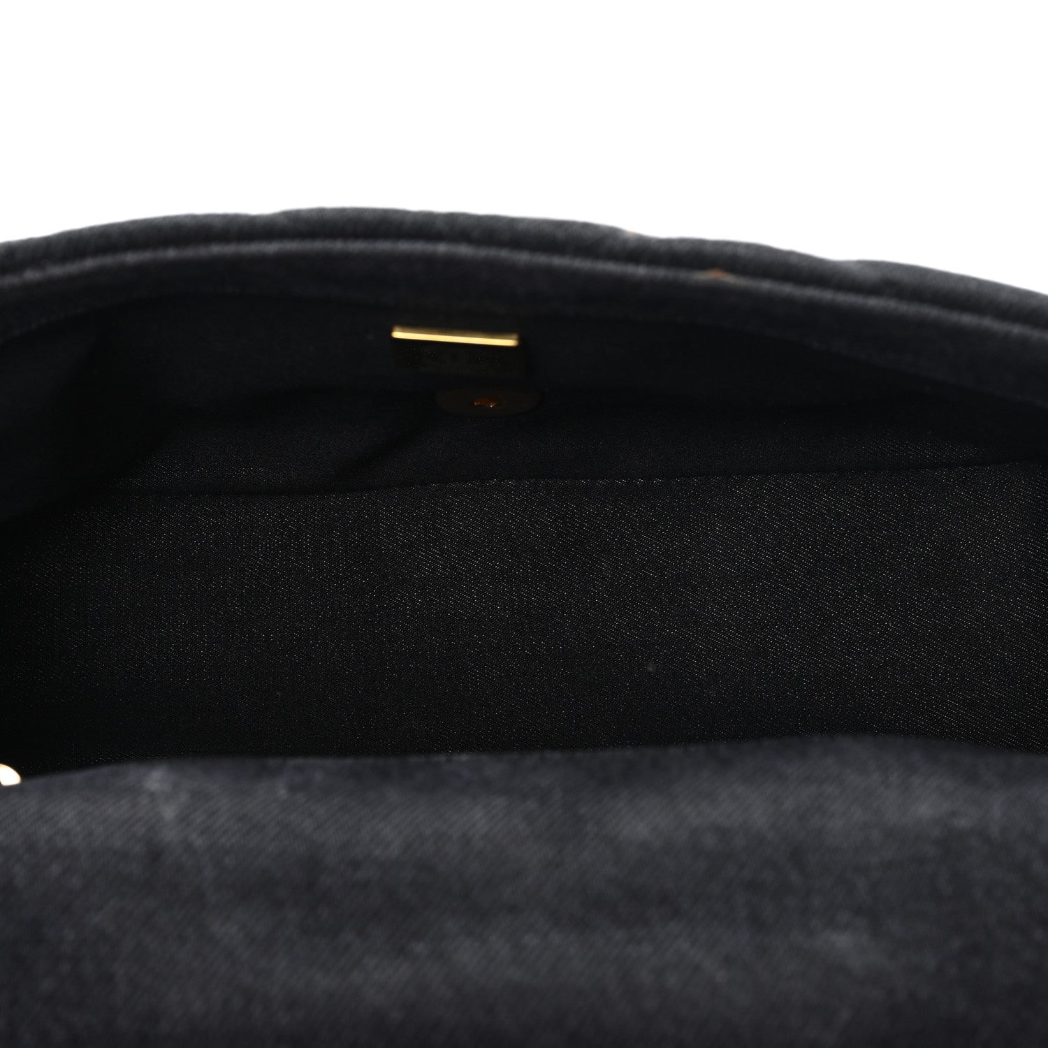 Denim Quilted Denim Mood Mini Rectangular Flap Black Multicolor