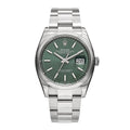 Stainless Steel 36mm Oyster Perpetual Datejust Watch Mint Green 126200