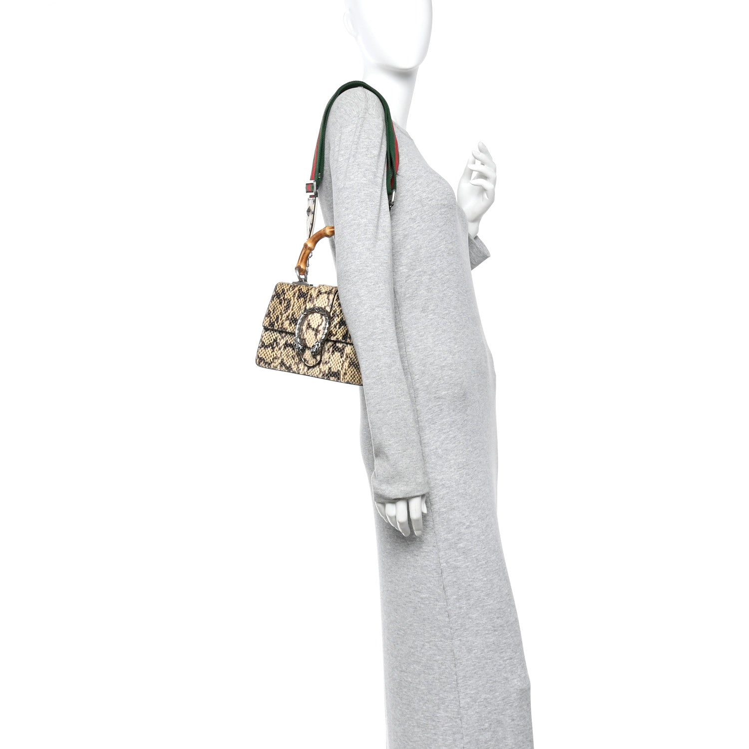 Snakeskin Bamboo Web Mini Dionysus Top Handle Bag