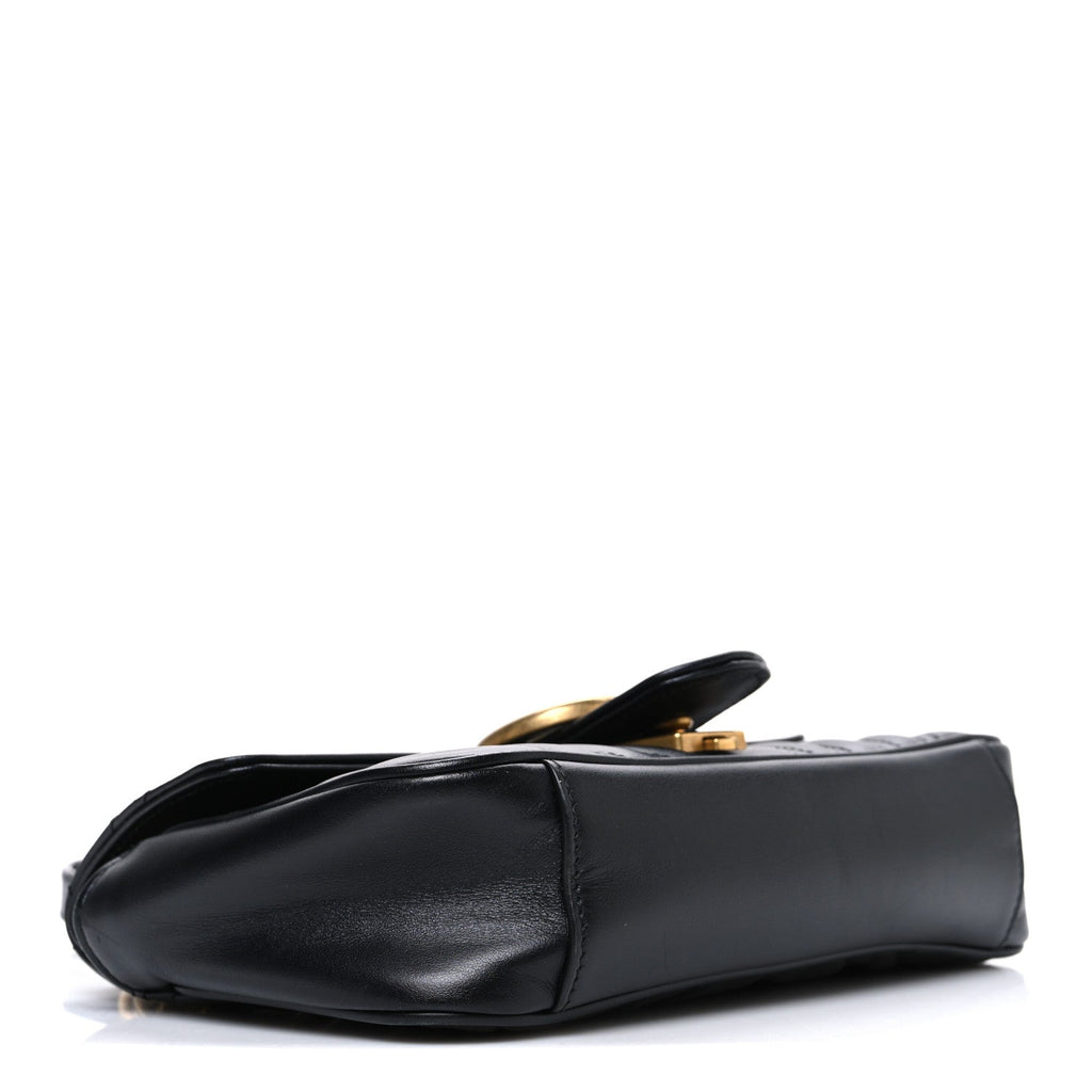 Calfskin Matelasse Mini GG Marmont Shoulder Bag Black