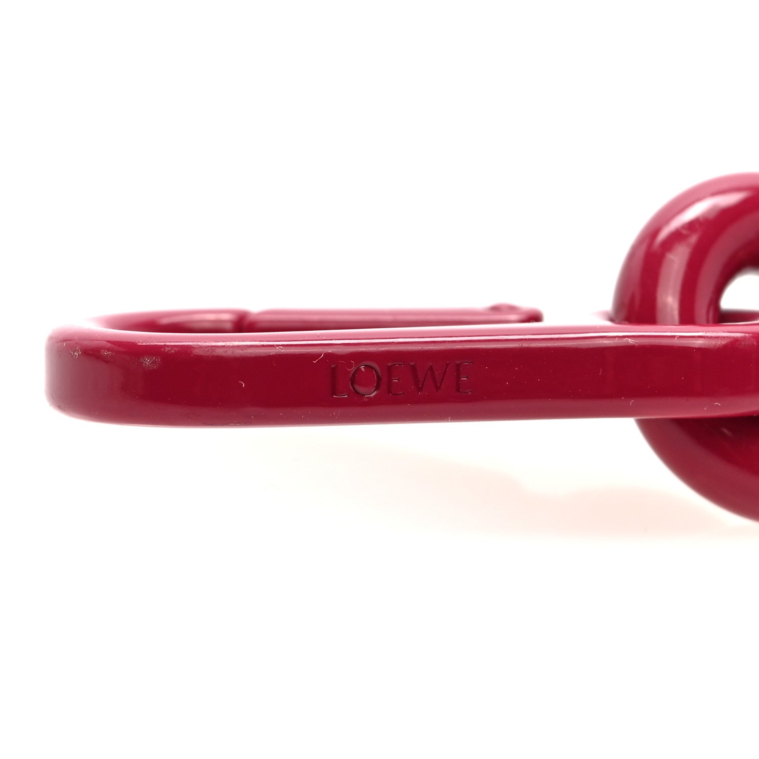 Brass Monochrome Donut Chain Shoulder Strap Ruby Red Glaze