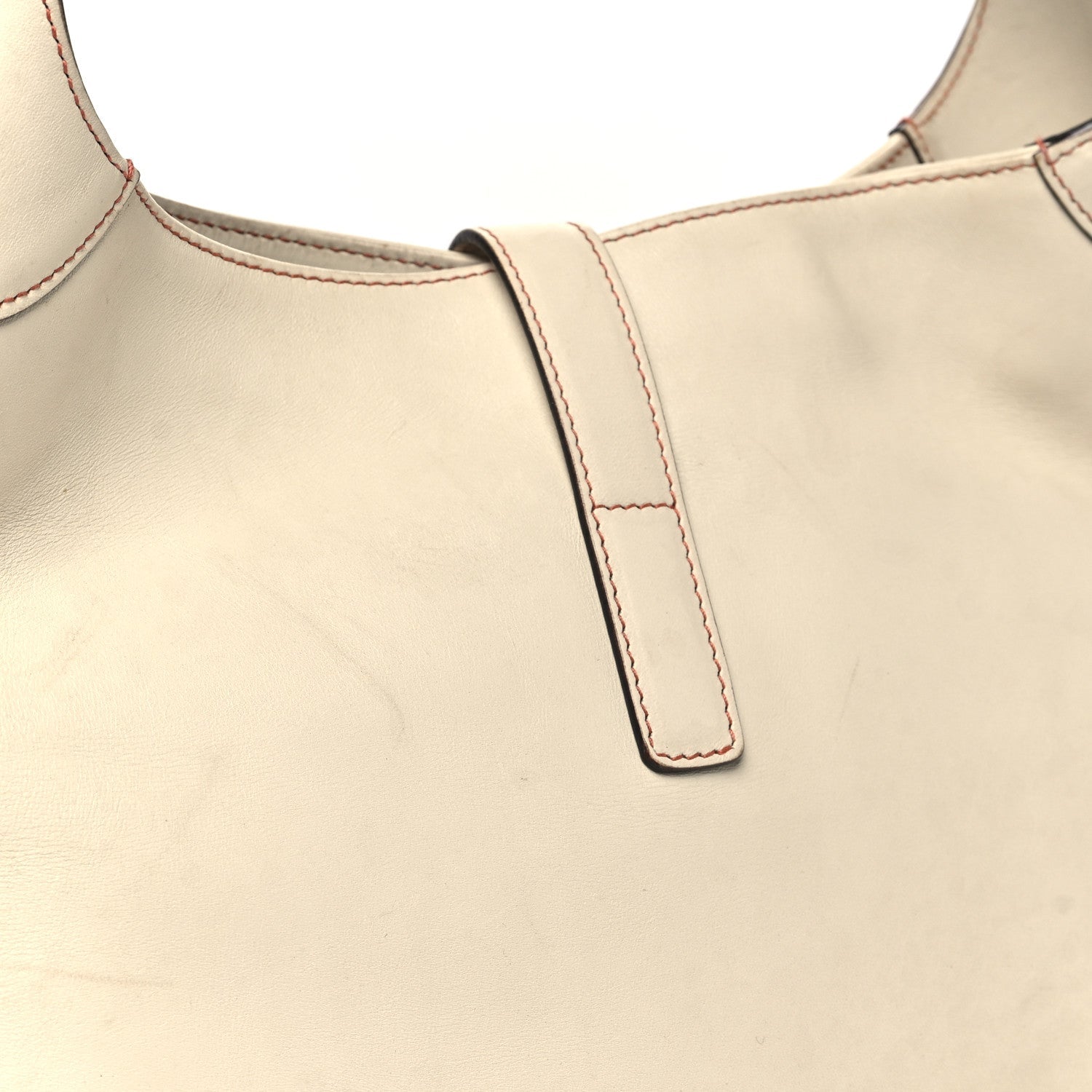 Calfskin Piston Lock Jackie O Hobo White