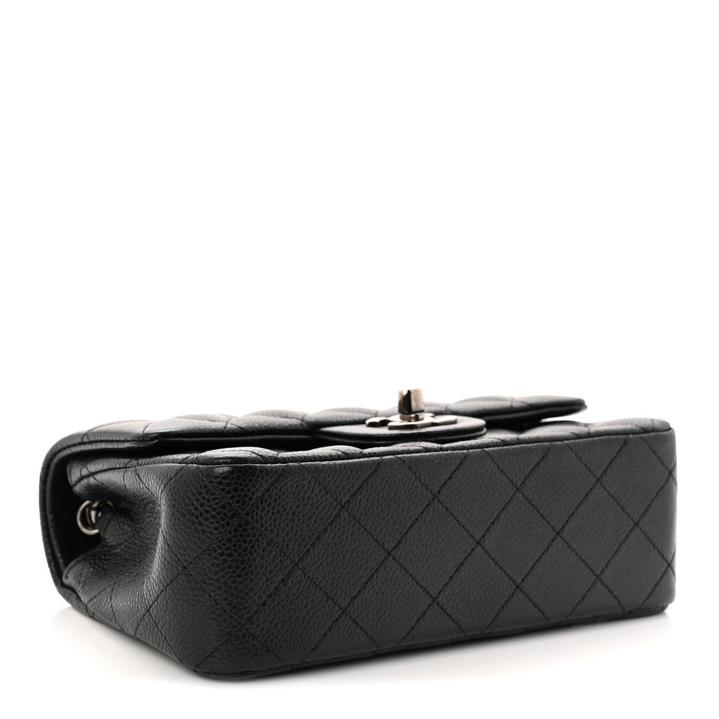 Caviar Quilted Mini Rectangular Flap Black