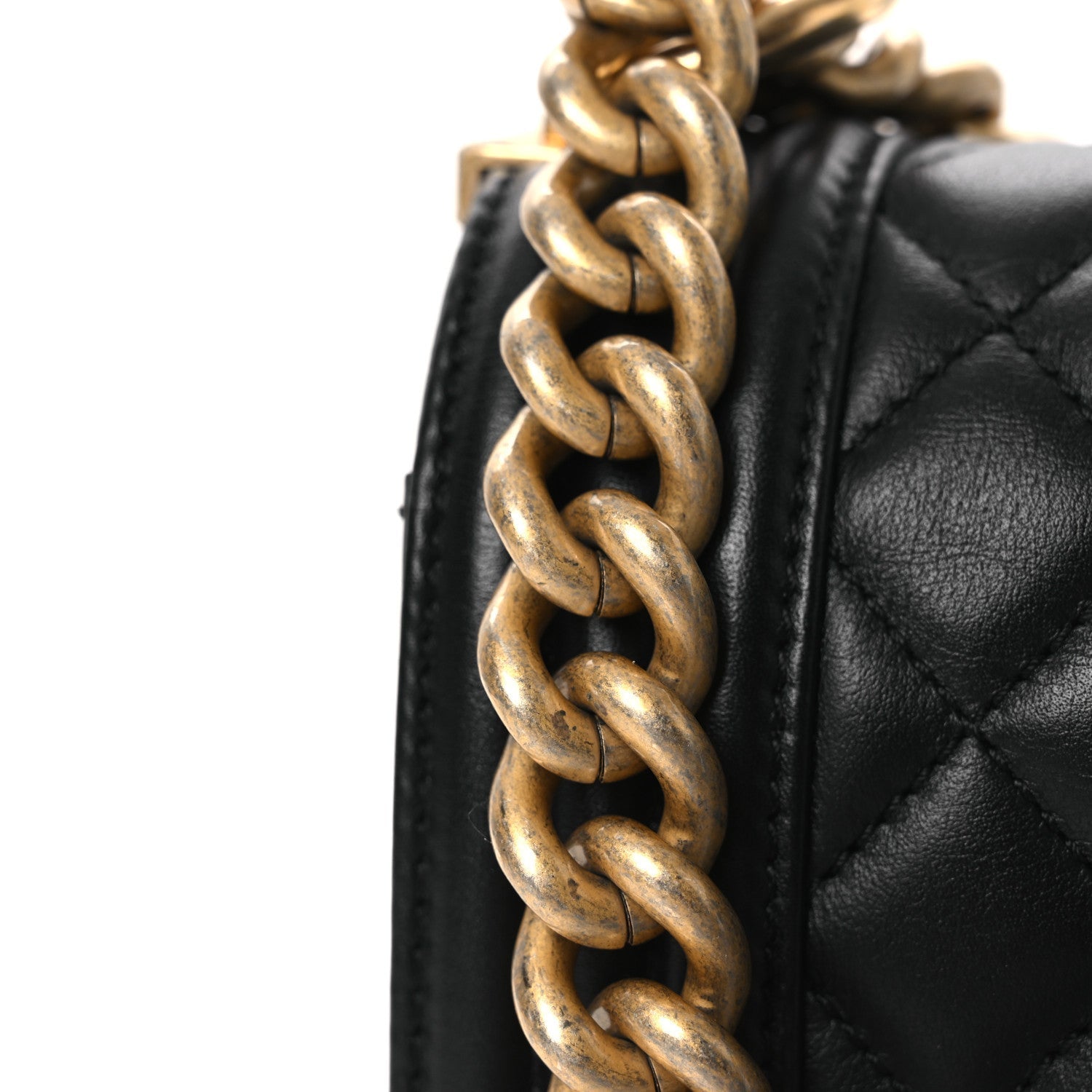 Lambskin Quilted Medium Boy Flap Black