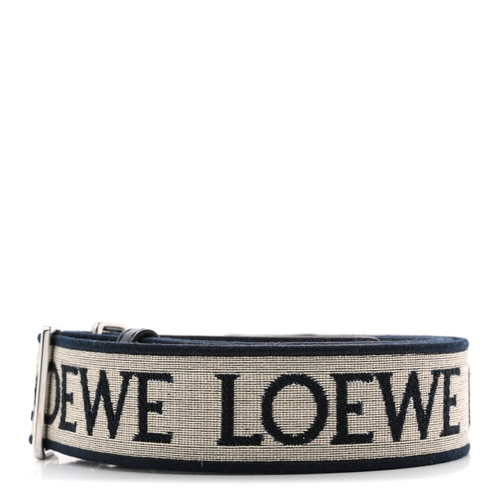 Calfskin Jacquard Anagram Strap Navy Black