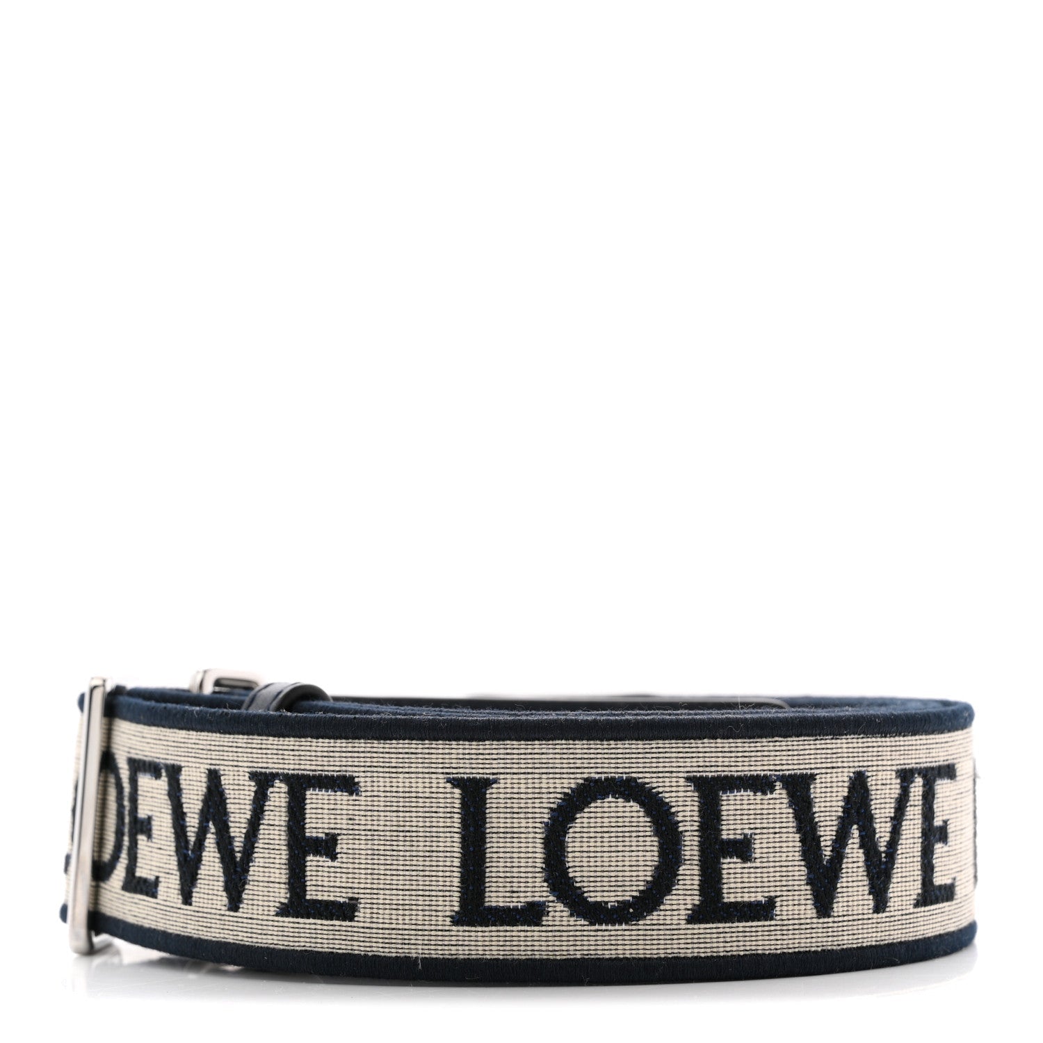 Calfskin Jacquard Anagram Strap Navy Black