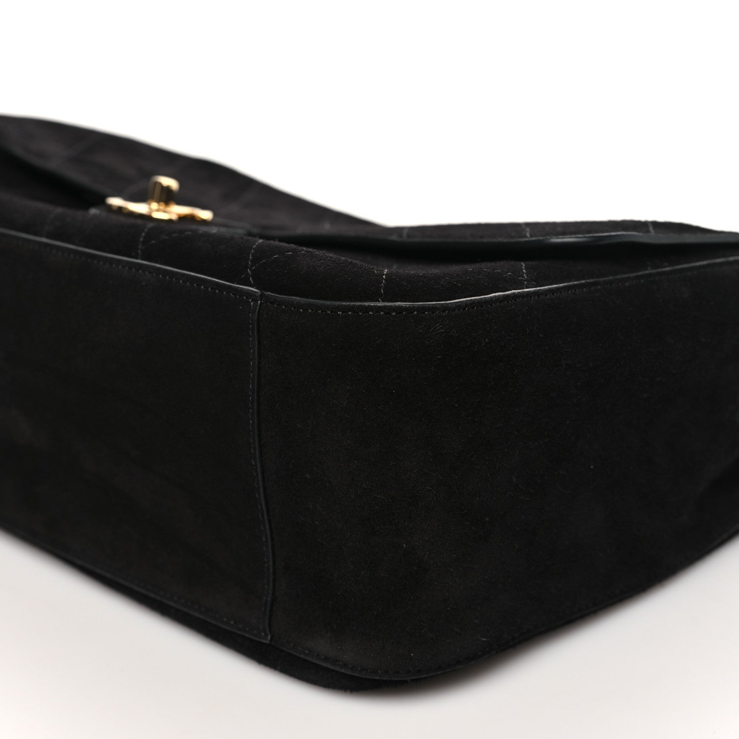 Suede Calfskin Small Souplissimo Maxi Flap Black