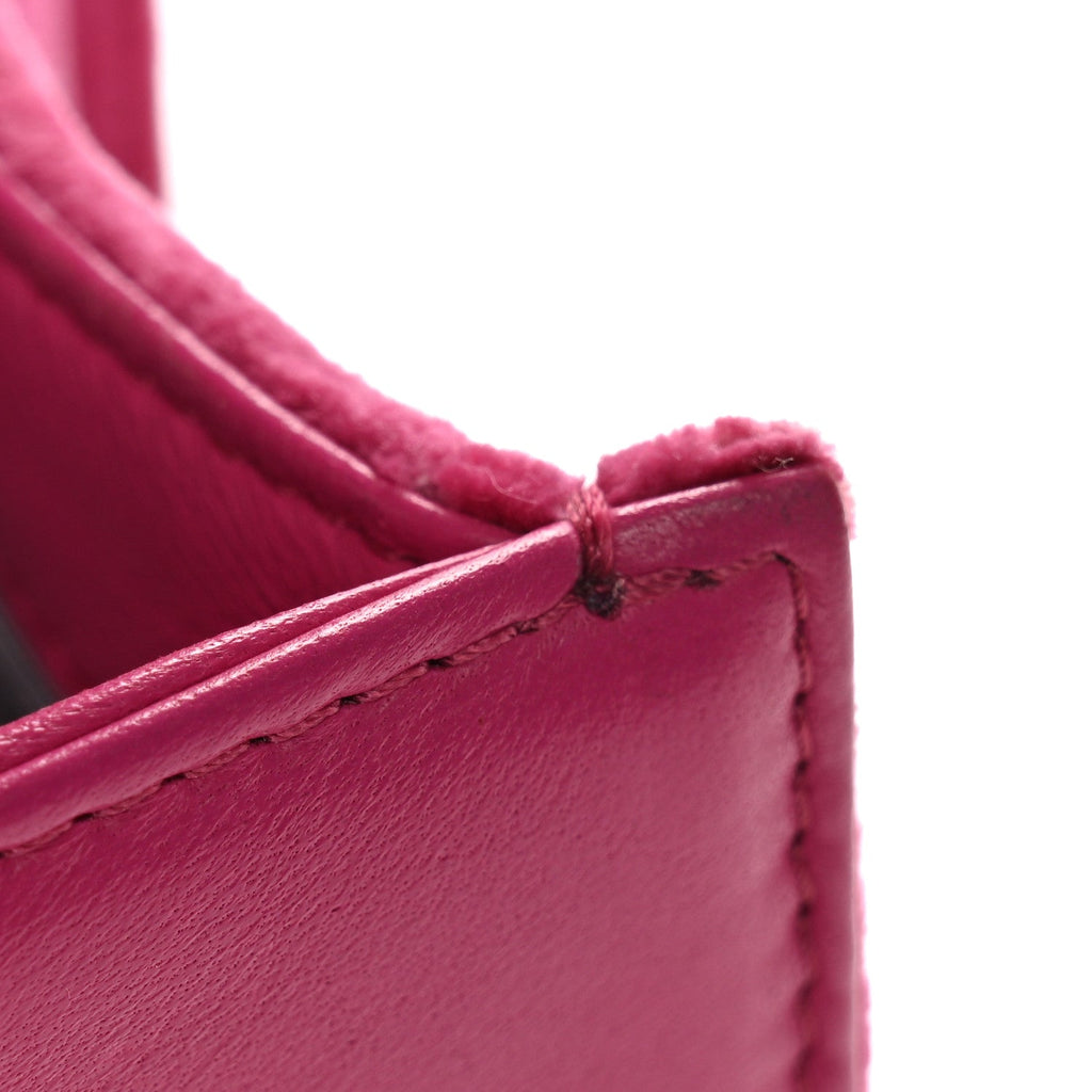 Velvet Quilted Small Boy Flap Fuchsia